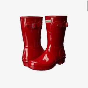 HUNTER Boots Glossy Red Rain Boots SZ 8